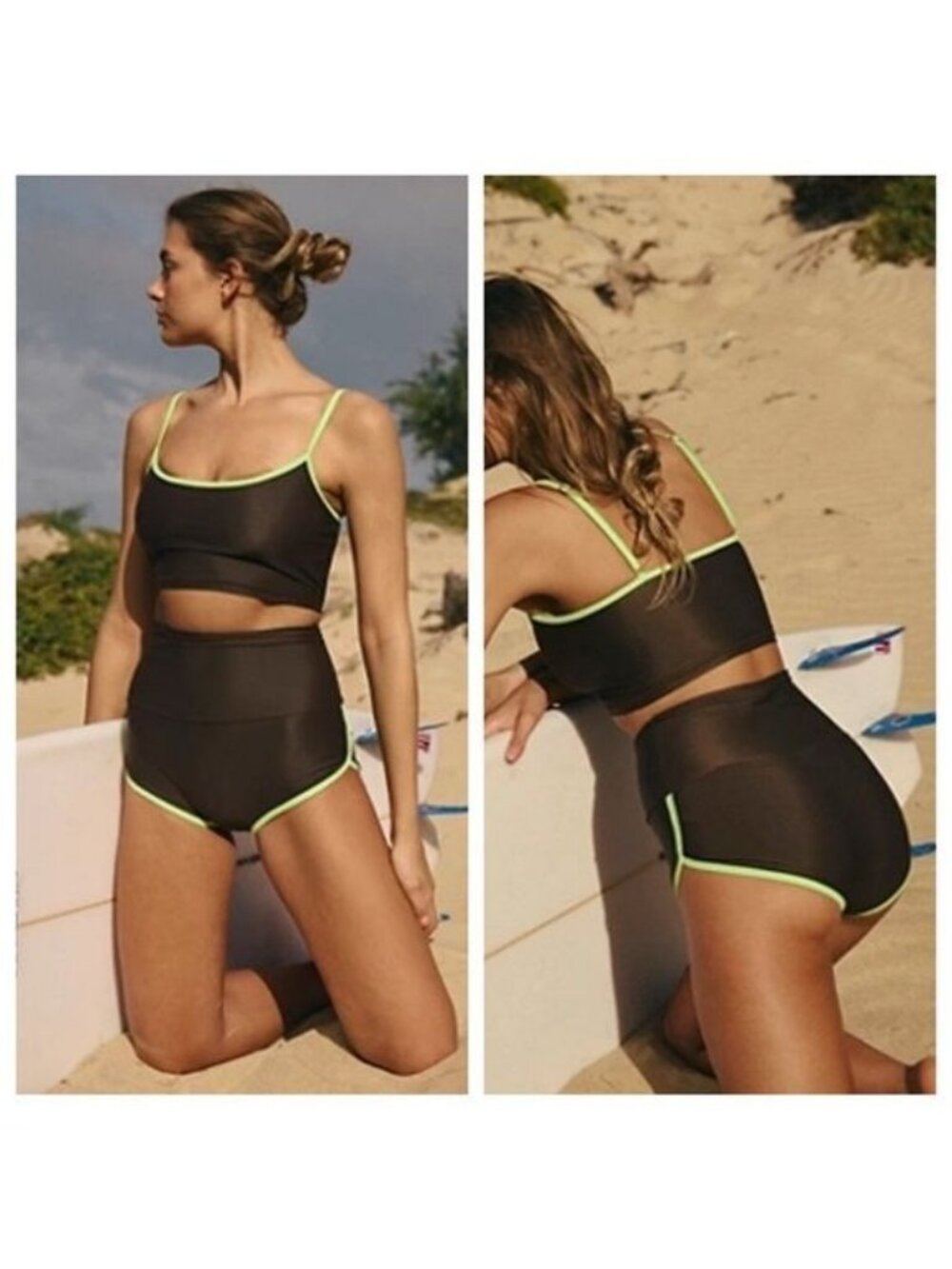 Free People Salt Gypsy Betty High Waisted Surf Bottoms Swimsuit Bikini Womens M